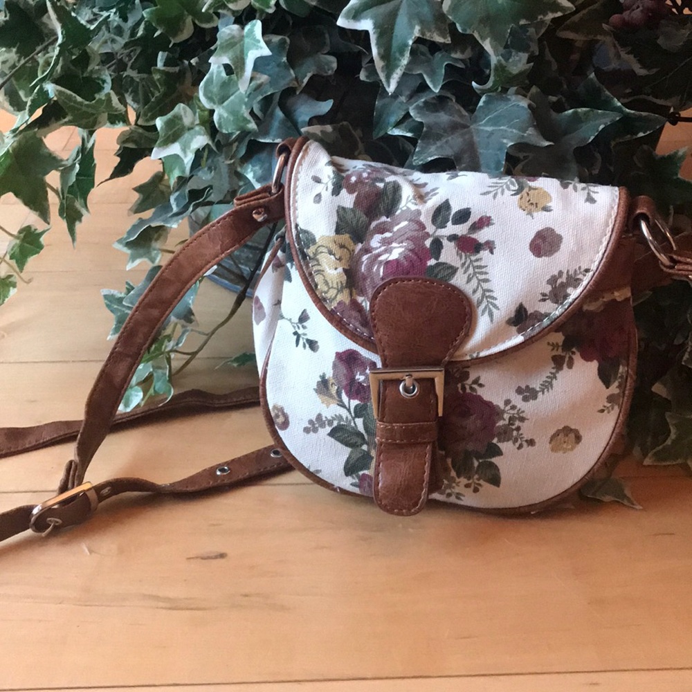 Vintage Floral Canvas Satchel